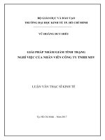 Giải pháp nhằm giảm tình trạng nghỉ việc của nhân viên công ty TNHH MSV 