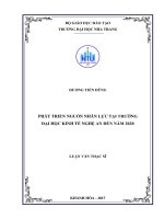 Phát triển nguồn nhân lực tại trường đại học kinh tế nghệ an đến năm 2020 