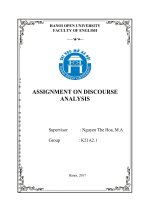 ASSIGNMENT ON DISCOURSE ANALYSIS