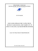 chất lượng mối quan hệ và lòng trung thành của khách hàng một nghiên cứu về công ty cocacola tại thành phố hồ chí minh 