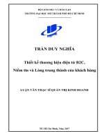 Thiết kế thương hiệu điện tử b2c, niềm tin và lòng trung thành của khách hàng 