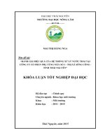 Đánh giá hiệu quả của hệ thống xử lý nước thải tại công ty Cổ Phần Phụ Tùng Máy Số 1  thị xã Sông Công  tỉnh Thái Nguyên (Khóa luận tốt nghiệp)