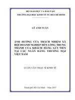 Ảnh hưởng của trách nhiệm xã hội doanh nghiệp đến lòng trung thành của khách hàng gửi tiền tại các ngân hàng thương mại việt nam 
