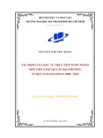 tác động của đầu tư trực tiếp nƣớc ngoài đến việc làm tại các địa phương ở việt nam giai đoạn 2008   2014 