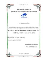 ảnh hưởng của đặc điểm hội đồng quản trị đến quản trị lợi nhuận các công ty niêm yết trên sàn chứng khoán tp  hcm 