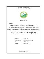 Đánh giá thực trạng công tác quản lý và xử lý rác thải sinh hoạt tại thị trấn Vĩnh Lộc  huyện Chiêm Hóa  tỉnh Tuyên Quang, giai đoạn 2010 2014 (Khóa luận tốt nghiệp)