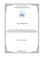 Đào tạo và phát triển nguồn nhân lực tại công ty cổ phần xi măng hòn khói, tỉnh khánh hòa 