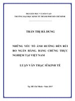 Những yếu tố ảnh hưởng đến rủi ro ngân hàng bằng chứng thực nghiệm tại việt nam 
