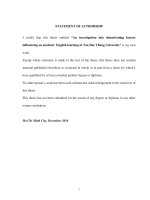 An investigation into demotivating factors influencing on students’ english learning at ton duc thang university 