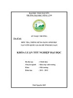 Điều tra, thống kê đa dạng sinh học tại vườn quốc gia Ba Bể  tỉnh Bắc Kạn (Khóa luận tốt nghiệp)