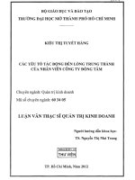 Các yếu tố tác động đến lòng trung thành của nhân viên công ty đồng tâm 