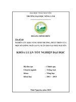 Nghiên cứu khả năng sinh trưởng, phát triển của một số giống ngô lai vụ Xuân 2015 tại Thái Nguyên (Khóa luận tốt nghiệp)