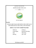 Đánh giá hiện trạng môi trường nông thôn tại xã Vĩnh Thịnh  huyện Vĩnh Tường  tỉnh Vĩnh Phúc (Khóa luận tốt nghiệp)