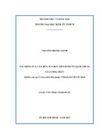 Tác động của văn hóa tổ chức đến hành vi lệch chuẩn của công chức nghiên cứu tại ủy ban nhân dân quận 3 thành phố hồ chí minh 