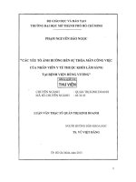 Các yếu tố ảnh hưởng đến sự thỏa mãn công việc của nhân viên y tế thuộc khối lâm sang tại bệnh viện hung vương 