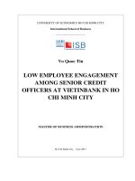 Low employee engagement among senior credit officers at vietinbank in ho chi minh city 