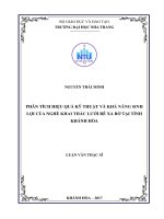 Phân tích hiệu quả kỹ thuật và khả năng sinh lợi của nghề khai thác lưới rê xa bờ tại tỉnh khánh hòa 