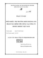 Phân khúc thị trường khách hàng sản phẩm tài chính tiêu dung tại công ty home credit việt nam 