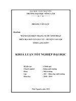 Đánh giá hiện trạng nước sinh hoạt trên địa bàn xã Gia Cát – huyện Cao Lộc – tỉnh Lạng Sơn (Khóa luận tốt nghiệp)