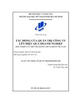 tác động của quản trị công ty lên hiệu quả doanh nghiệp (một nghiên cứu trên thị trường chúng khoán việt nam) 