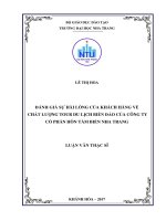 Đánh giá sự hài lòng của khách hàng về chất lượng tour du lịch biển đảo của công ty cổ phần hòn tằm biển nha trang 