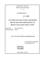 Các yếu tố chất lượng ảnh hưởng đến sự hài lòng khách hàng về dịch vụ mua hàng trực tuyến 