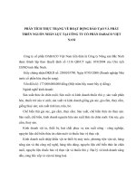 PHÂN TÍCH THỰC TRẠNG về HOẠT ĐỘNG đào tạo và PHÁT TRIỂN NGUỒN NHÂN lực tại CÔNG TY cổ PHẦN DABACO VIỆT NAM 