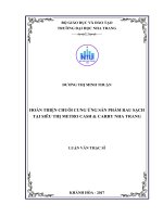 Hoàn thiện chuỗi cung ứng sản phẩm rau sạch tại siêu thị metro cash  carry nha trang 