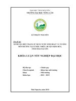 Đánh giá hiện trạng sử dụng nước sinh hoạt và vệ sinh môi trường tại xã Bộc Nhiêu  huyện Định Hóa  tỉnh Thái Nguyên (Khóa luận tốt nghiệp)
