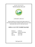 Đánh giá hiệu quả sử dụng hầm ủ Biogas trong xử lý chất thải chăn nuôi lợn quy mô hộ gia đình tại Xã Tân Cương  thành Phố Thái Nguyên  tỉnh Thái Nguyên (Khóa luận tốt nghiệp)