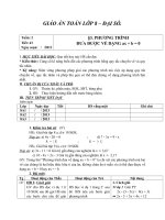 Giáo án Đại số 8 chương 3 bài 3: Phương trình đưa được về dạng ax+b=0