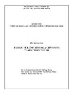 GIÁO ÁN GIÁO DỤC  LIÊM CHÍNH CHO HỌC SINH THPT