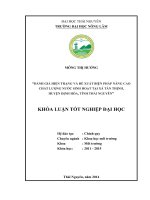 Đánh giá hiện trạng và đề xuất biện pháp nâng cao chất lượng nước sinh hoạt tại xã Tân Thịnh  huyện Định Hóa  tỉnh Thái Nguyên (Khóa luận tốt nghiệp)