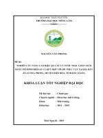 Nghiên cứu nâng cao hiệu quả xử lý nước thải chăn nuôi bằng mô hình Biogas và kết hợp với hồ thực vật tại địa bàn xã Lương Phong  huyện Hiệp Hòa  tỉnh Bắc Giang (Khóa luận tốt nghiệp)