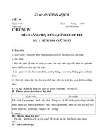 Giáo án Hình học 8 chương 4 bài 1: Hình hộp chữ nhật