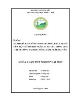 Đánh giá khả năng sinh trưởng, phát triển của một số tổ hợp ngô lai vụ Thu Đông 2014 tại Trường Đại học Nông Lâm Thái Nguyên (Khóa luận tốt nghiệp)