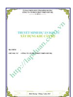 THUYẾT MINH dự án đầu tư xây DỰNG KHU căn hộ 