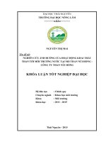 Nghiên cứu ảnh hưởng của hoạt động khai thác than tới môi trường nước tại mỏ than Núi Hồng  Công Ty than Núi Hồng (Khóa luận tốt nghiệp)