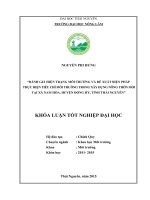 Đánh giá hiện trạng môi trường và đề xuất biện pháp thực hiện tiêu chí môi trường trong xây dựng nông thôn mới tại xã Nam Hòa  huyện Đồng Hỷ  tỉnh Thái Nguyên (Khóa luận tốt nghiệp)