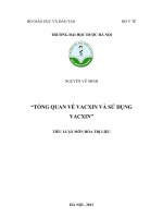 TỔNG QUAN VỀ VACXIN VÀ SỬ DỤNG VACXIN