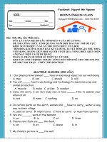 Đáp án 200 câu môn tiếng anh thi công chức quảng ngãi đợt 2 năm 2018