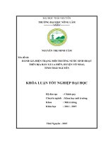 Đánh giá hiện trạng môi trường nước sinh hoạt trên địa bàn xã La Hiên  huyện Võ Nhai  tỉnh Thái Nguyên (Khóa luận tốt nghiệp)