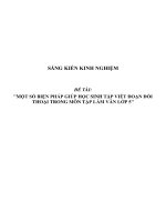 SKKN một số biện pháo giúp học sinh tập viết đoạn thoại trong môn tập làm văn lớp 5 