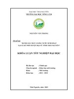 Đánh giá chất lượng nước sinh hoạt xã Phú Ký  huyện Đại Từ  tỉnh Thái Nguyên (Khóa luận tốt nghiệp)