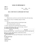 Giáo án Hình học 8 chương 4 bài 3: Thể tích của hình hộp chữ nhật