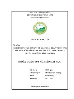 Nghiên cứu tác động và đề xuất giải pháp thích ứng với biến đổi khí hậu đối với sản xuất nông nghiệp huyện Tam Nông  tỉnh Phú Thọ (Khóa luận tốt nghiệp)