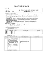 Giáo án Hình học 8 chương 3 bài 3: Tính chất đường phân giác của tam giác