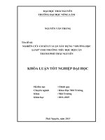 Nghiên cứu xây dựng mô hình “Trường học Xanh” tại Trường Tiểu học Đội Cấn  Thành phố Thái Nguyên (Khóa luận tốt nghiệp)