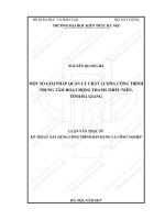 Một số giải pháp quản lý chất lượng công trình trung tâm hoạt động thanh thiếu niên, tỉnh hà giang (tt) 