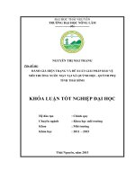 Đánh giá hiện trạng và đề xuất giải pháp bảo vệ môi trường nước mặt tại xã Quỳnh Hội – Quỳnh Phụ  tỉnh Thái Bình (Khóa luận tốt nghiệp)